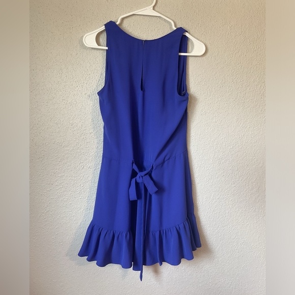 Amanda Uprichard Blue Purple Ruffle Romper Size Medium - Picture 5 of 11